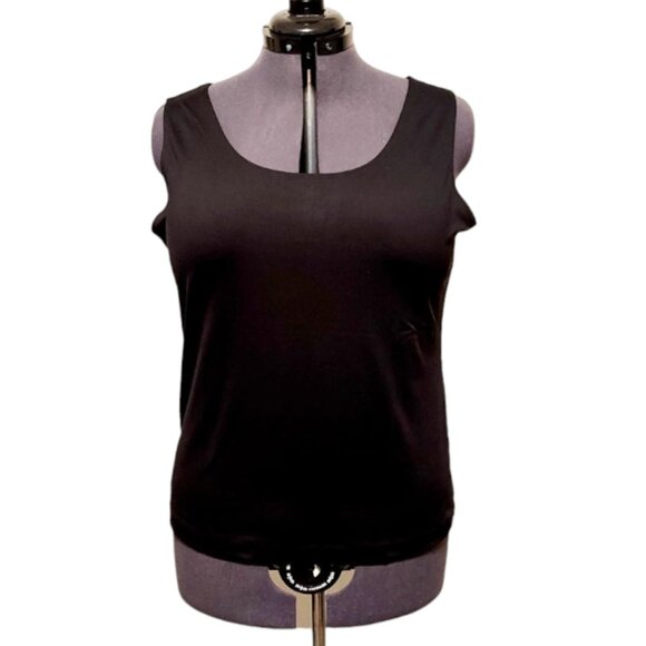 Chico’s Timeless Scoop-Neck Shell Black SZ 3/XL/16 - Picture 1 of 8
